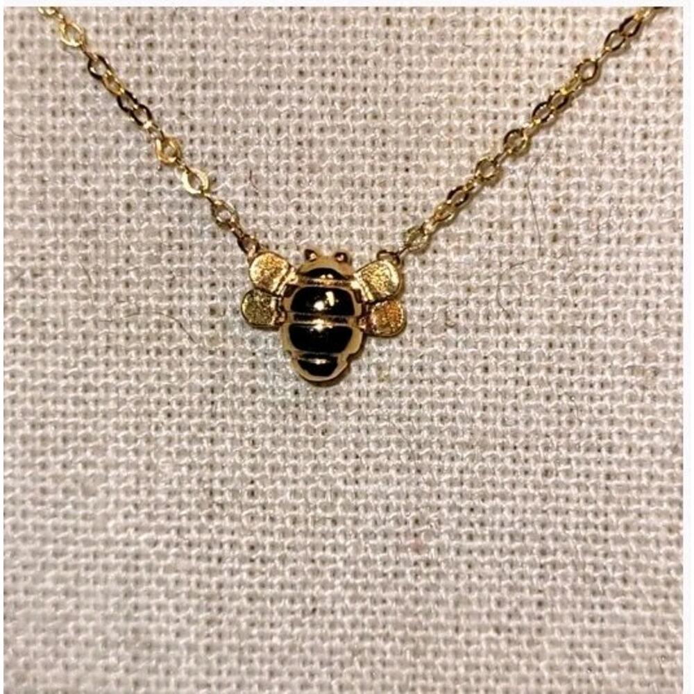 Kays 10kt Gold Honey Bee Pendant Necklace Delicate 18"